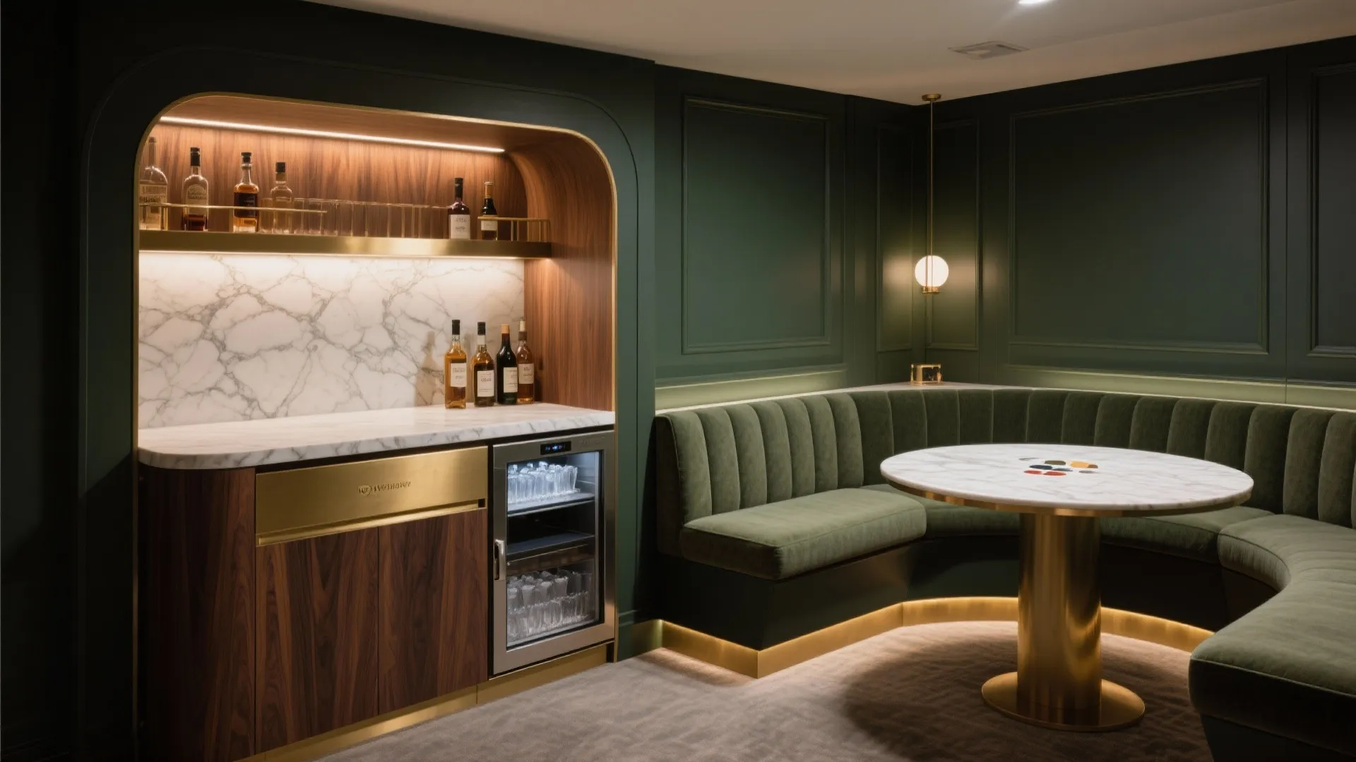Hospitality Touches: Bar, Seating, and Wellness Details