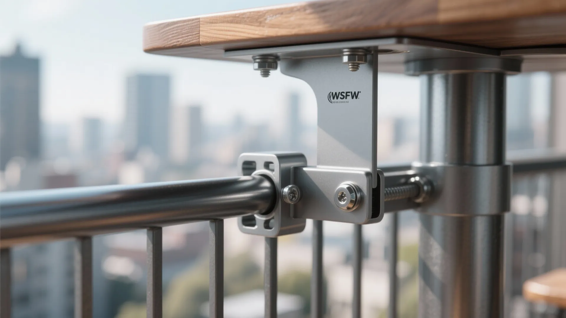 Vertical Bar Table on Railing