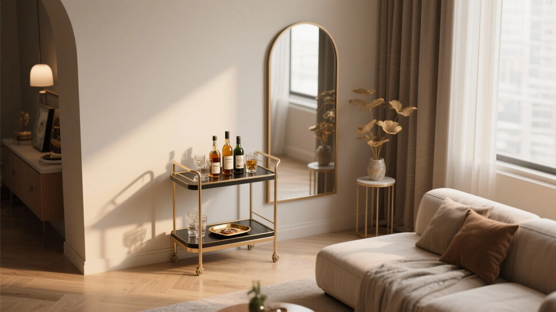 8. Bar Cart or Beverage Station