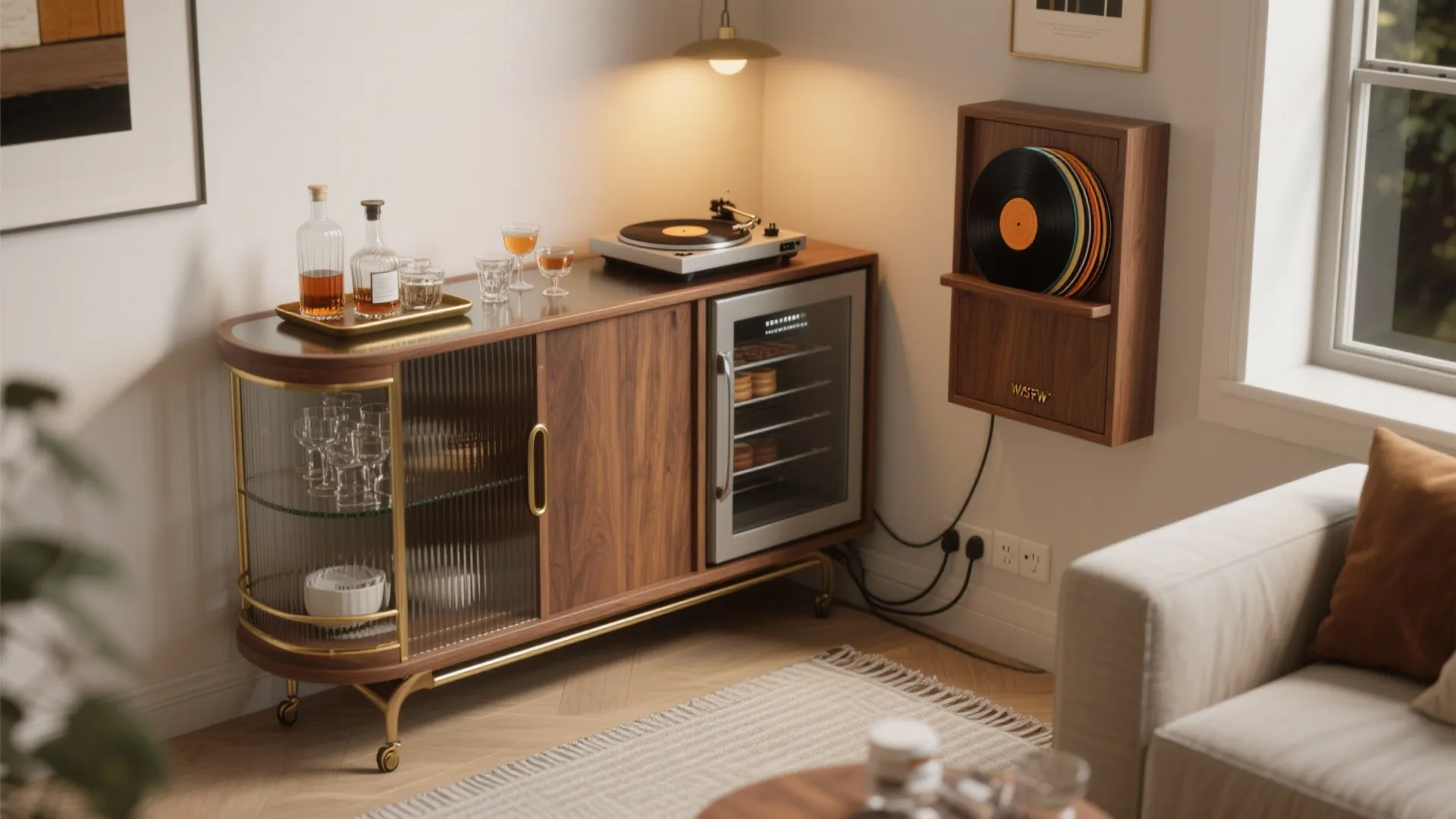 Compact Entertaining Niche: Bar, Tea, or Turntable Corner