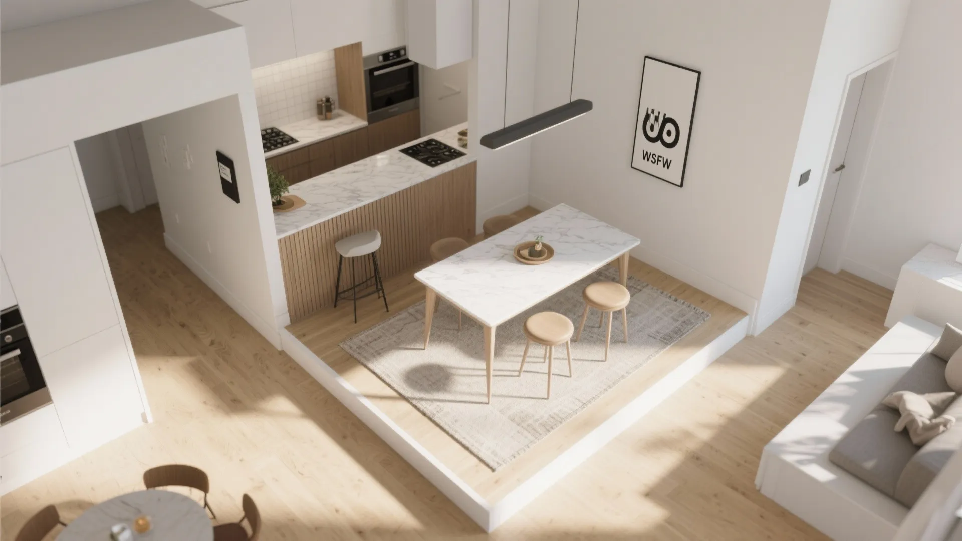 Half Wall with Breakfast Bar