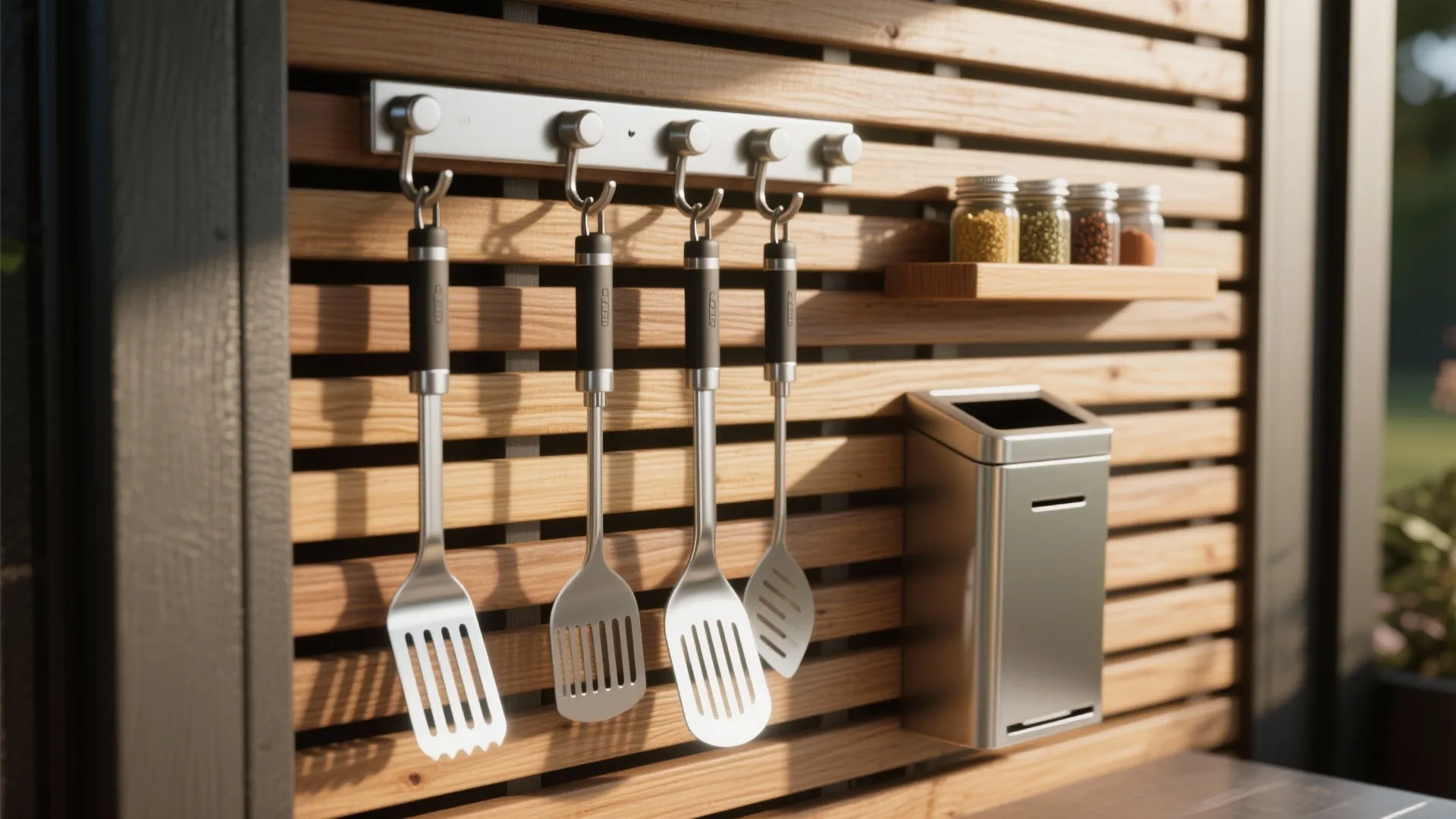 4. Barbecue Wall with Vertical Storage