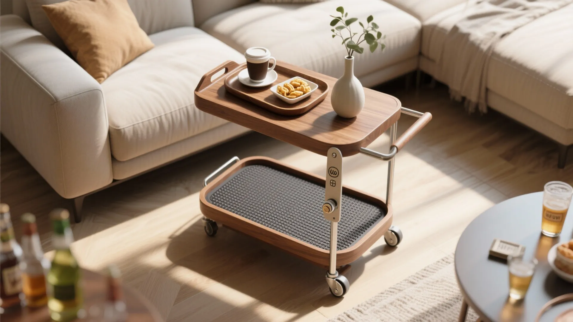Bar Cart + Tray Hybrid: Flexible and Fun