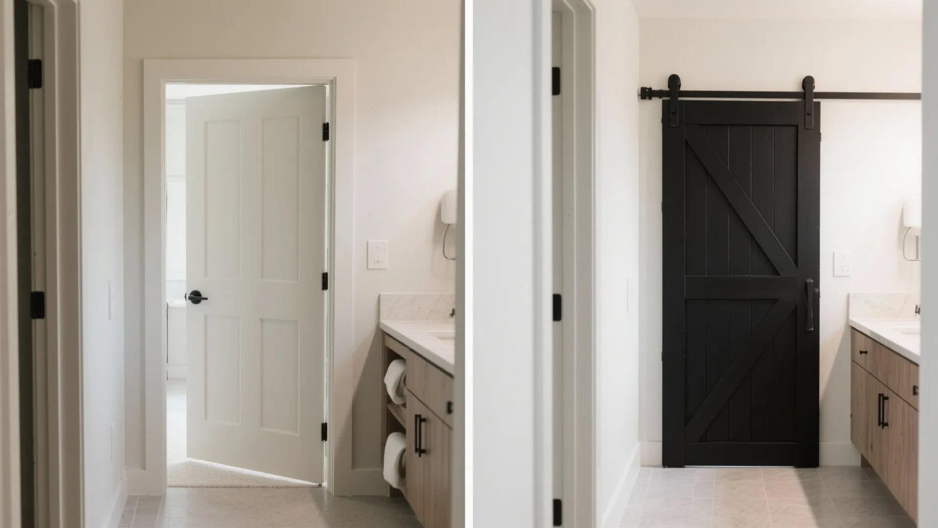 Solid-Core Barn Door with Soft-Close