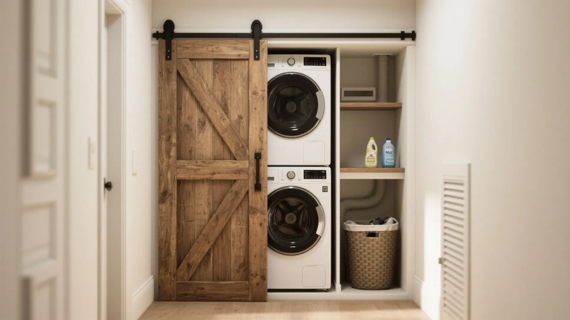 Sliding Barn Door Laundry Closet (Ventilation-Savvy)