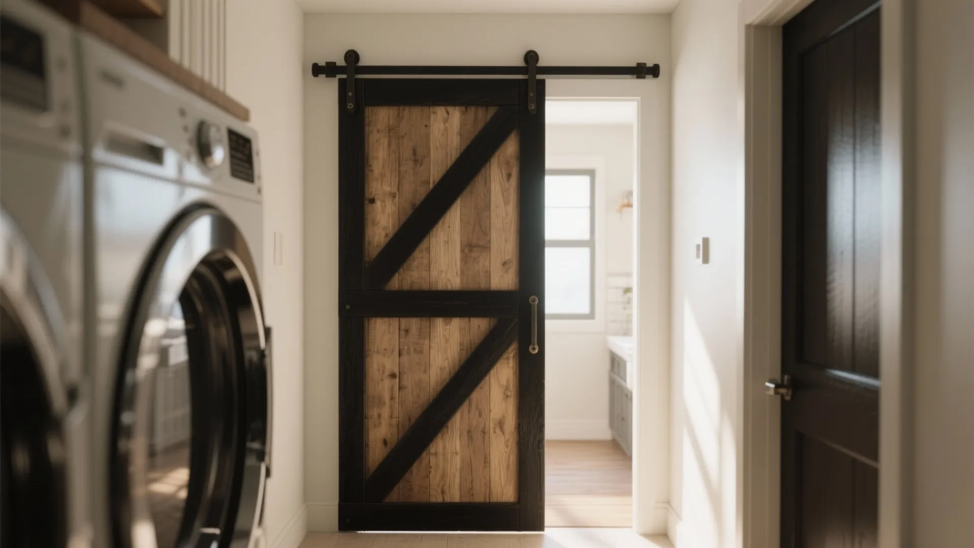 Barn-Style Sliding Door to Save Swing Space