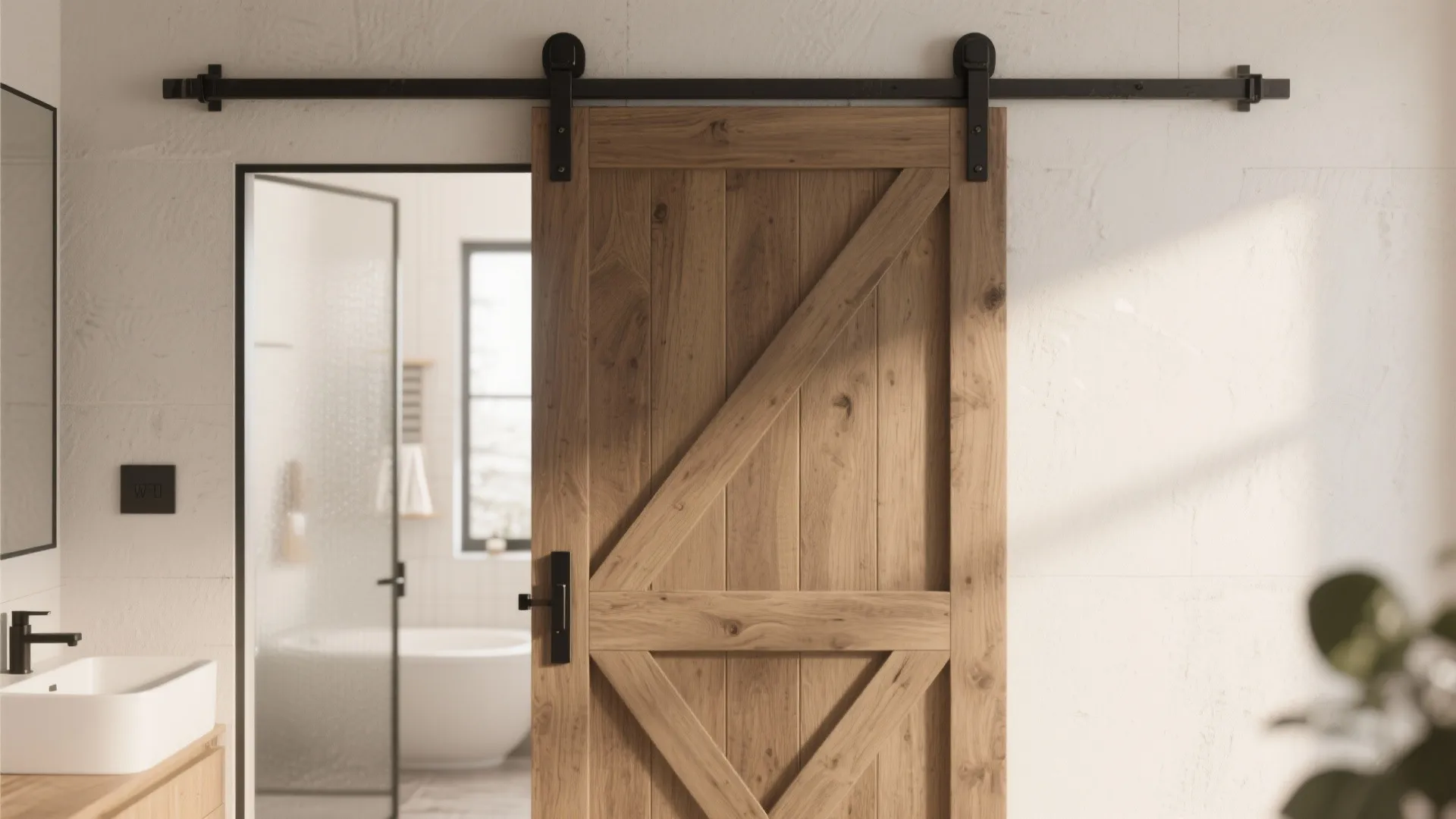 4. Sliding barn door for style and function