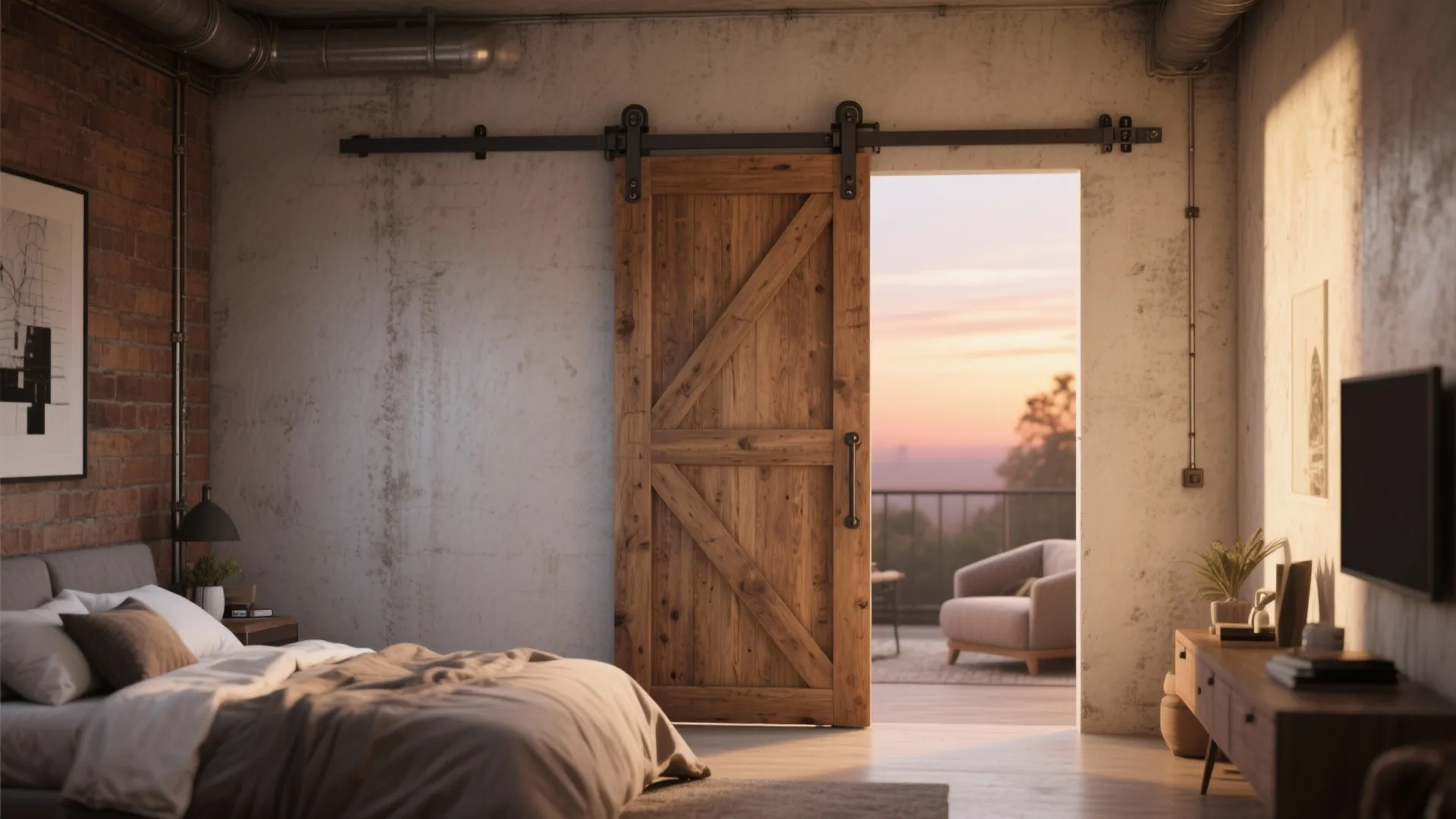 5. Barn doors and partial openings for style and function