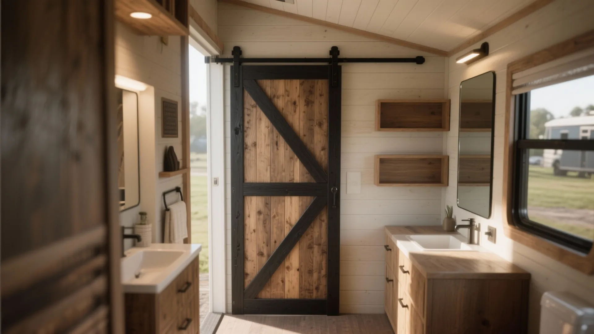 2. Sliding Barn-Style Doors — Character with a Caveat
