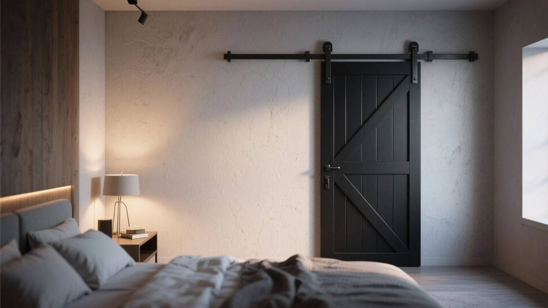 3. Barn door with modern finishes