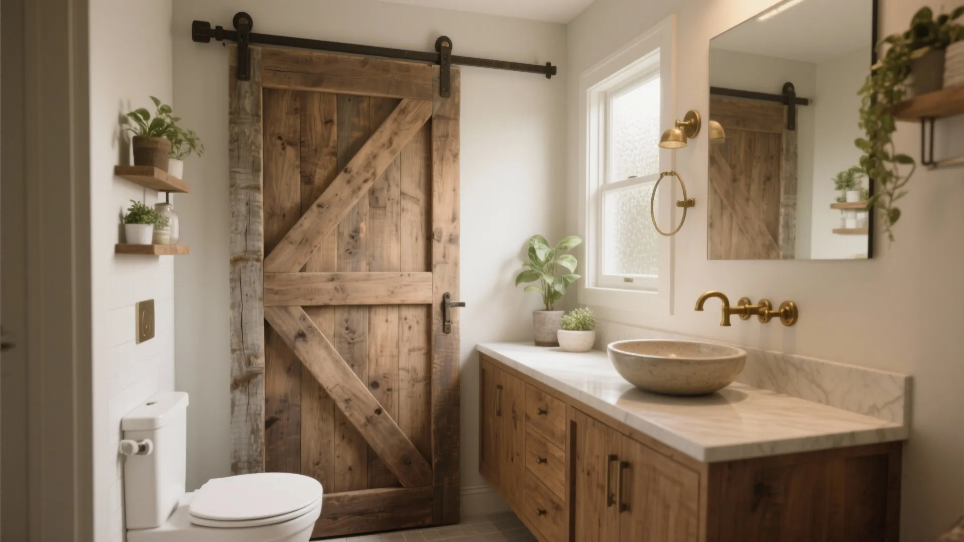 5 Creative Bathroom Vanity Ideas with Barn Doors