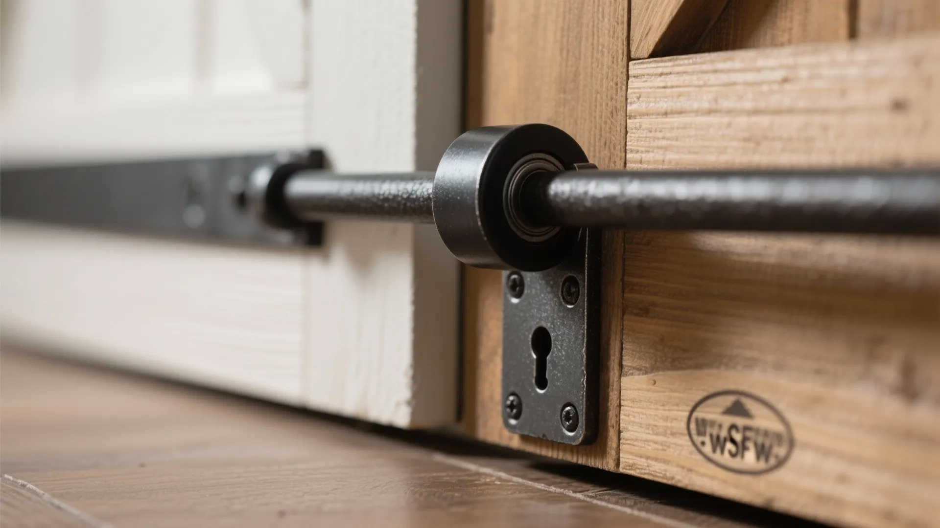 Barn-Style Track Door with Privacy Lock