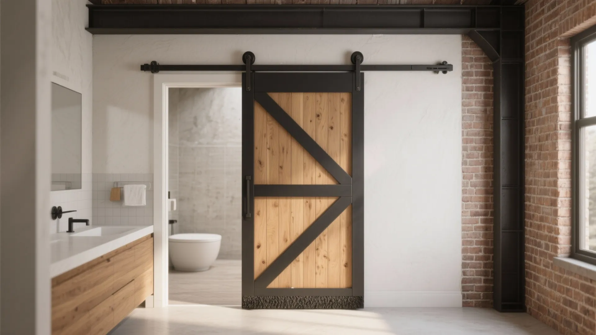 Barn‑Style Slider on a Top Track (With Privacy Upgrades)