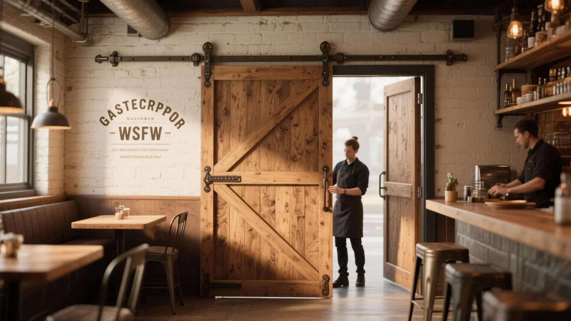 3. Sliding barn-style doors for rustic charm
