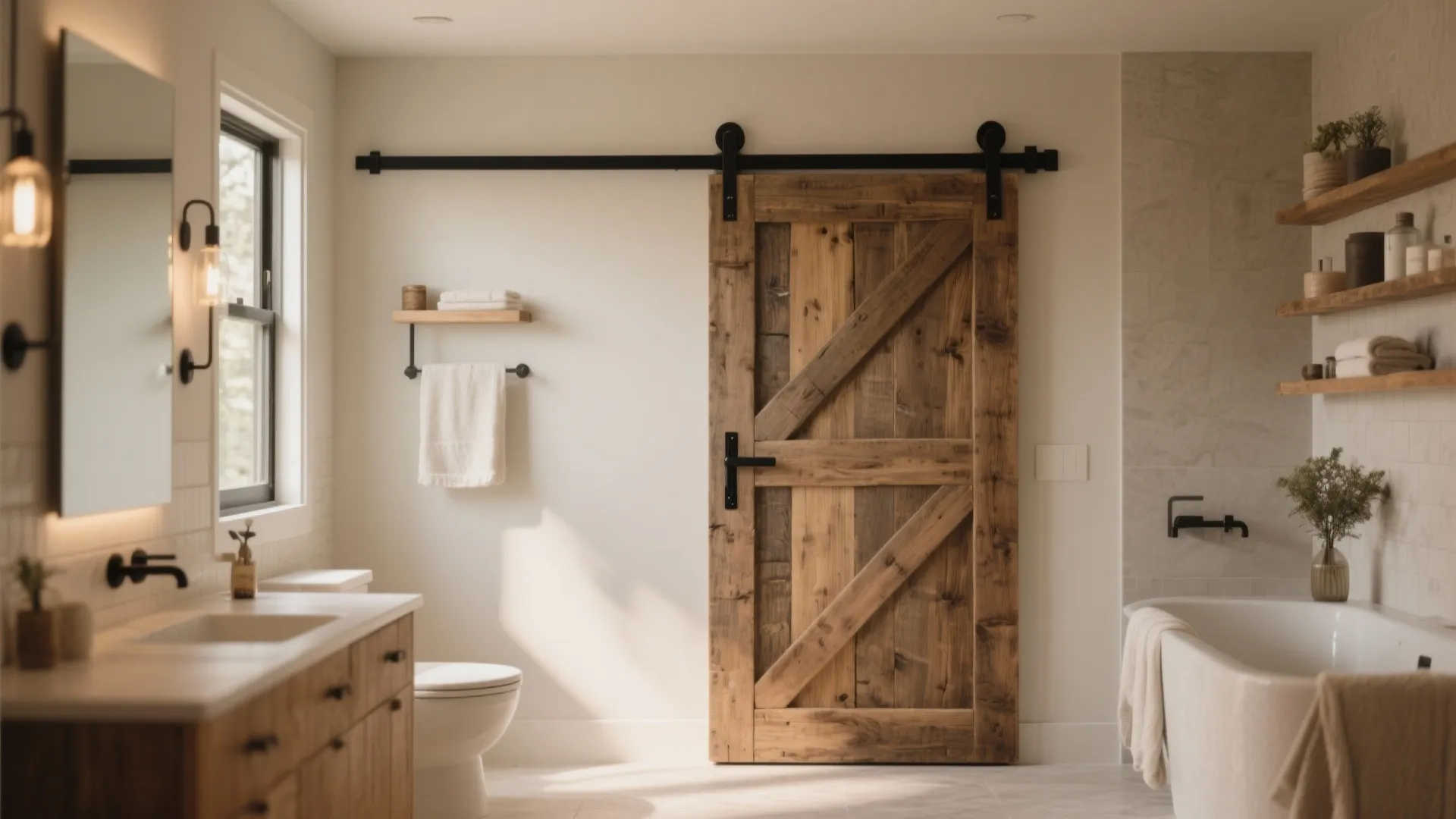 3. Barn-Style Sliding Doors