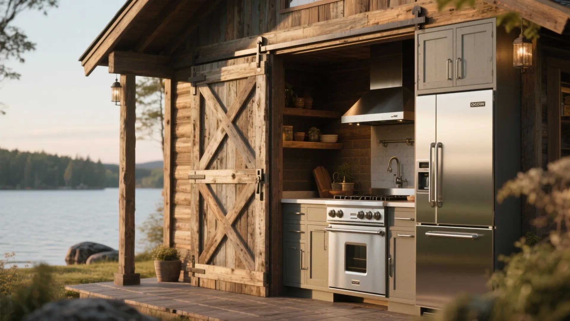 4. Barn-style sliding doors for a rustic vibe