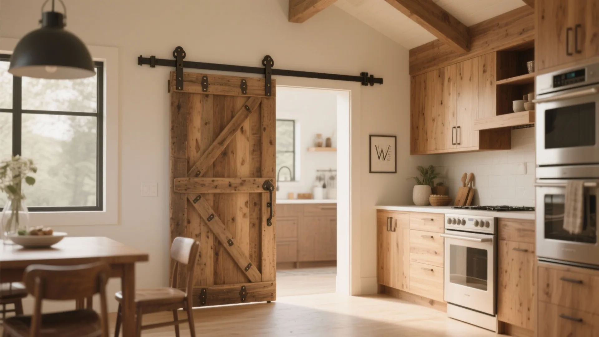 5. Barn-style swing with a twist