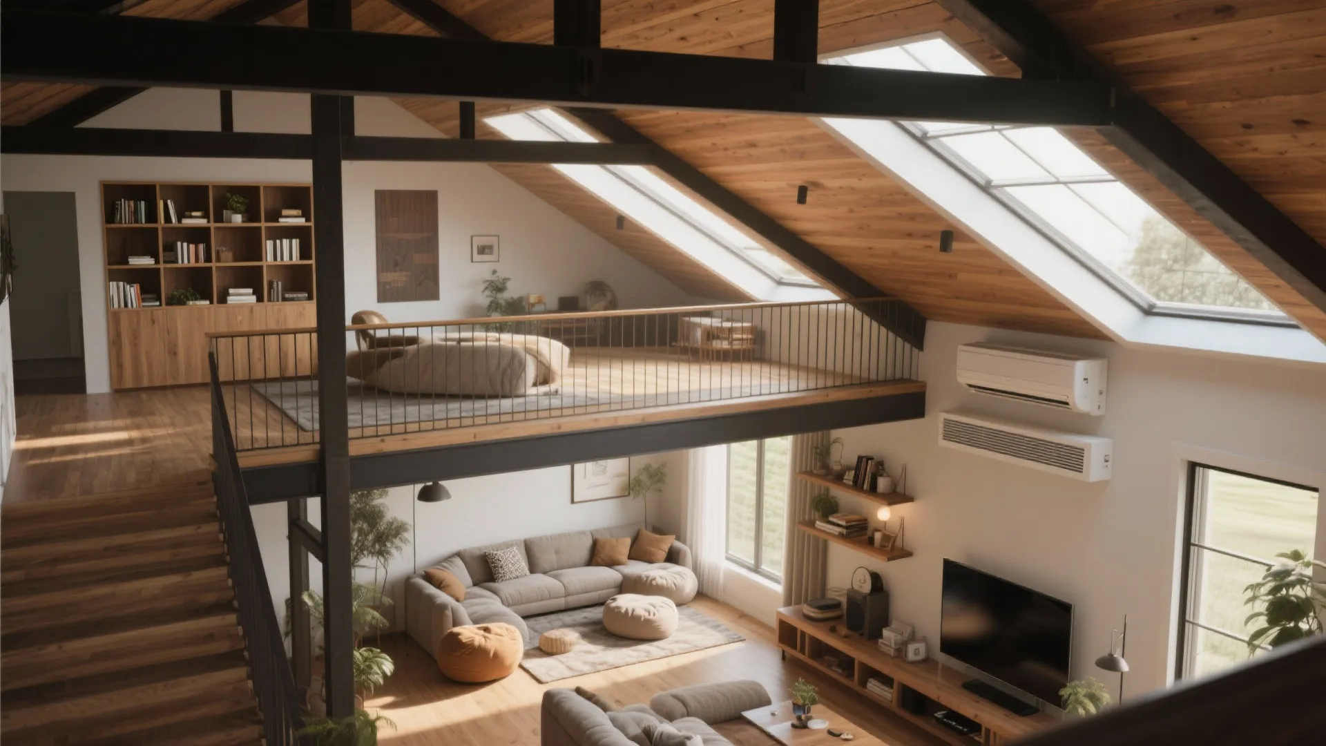 Loft or Mezzanine for Flexible Use