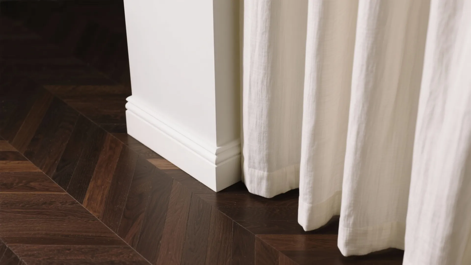 5) Add upward lines: higher baseboards, light drapery, and directional patterns