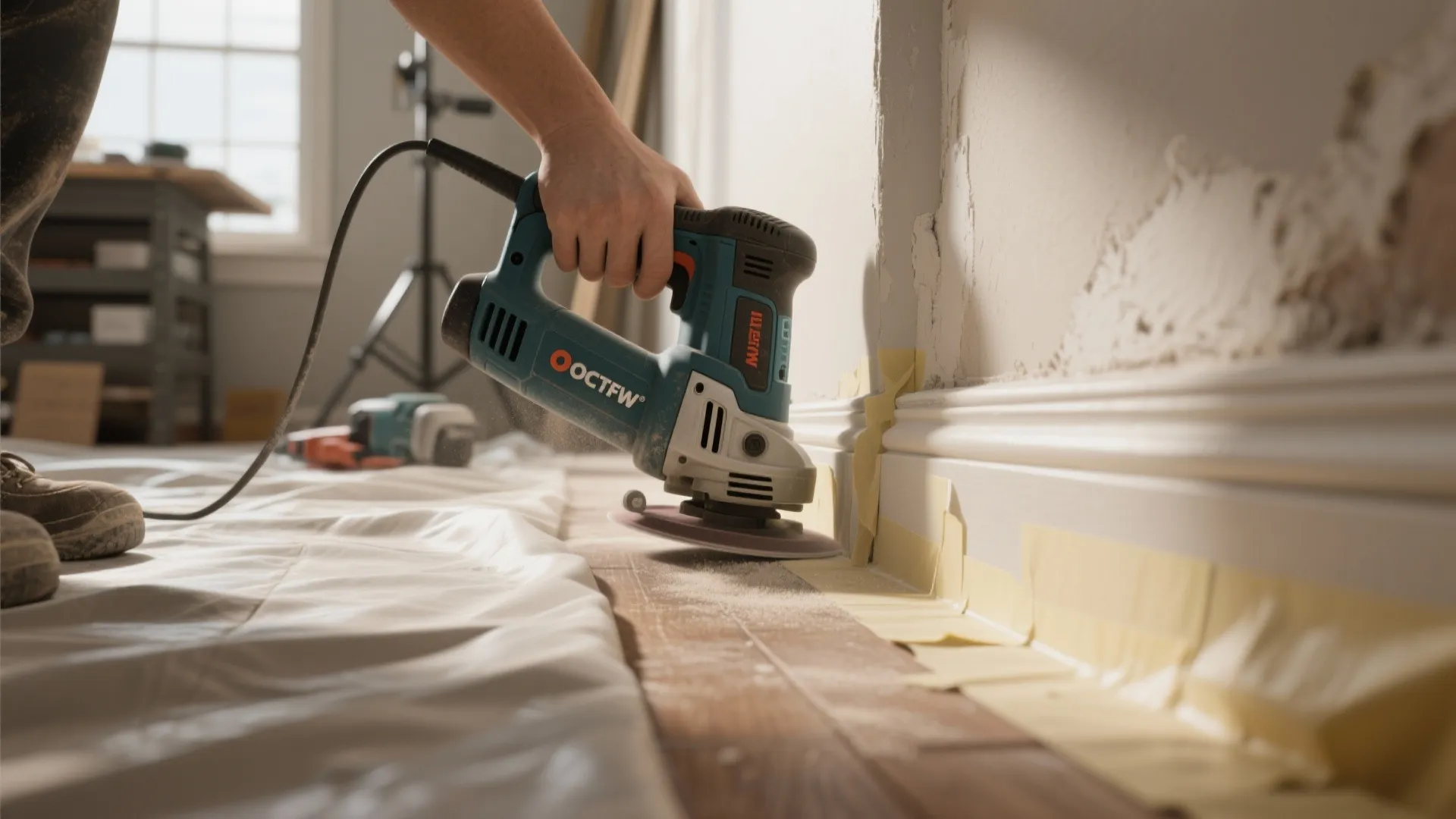 4. Trim baseboards, thresholds and glued trim in place