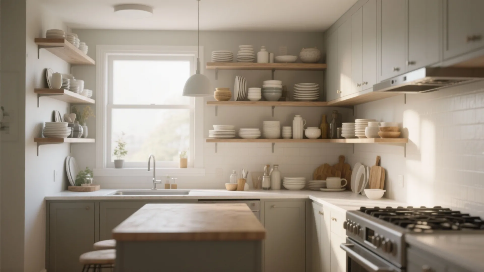 2. Open Shelving for Airiness