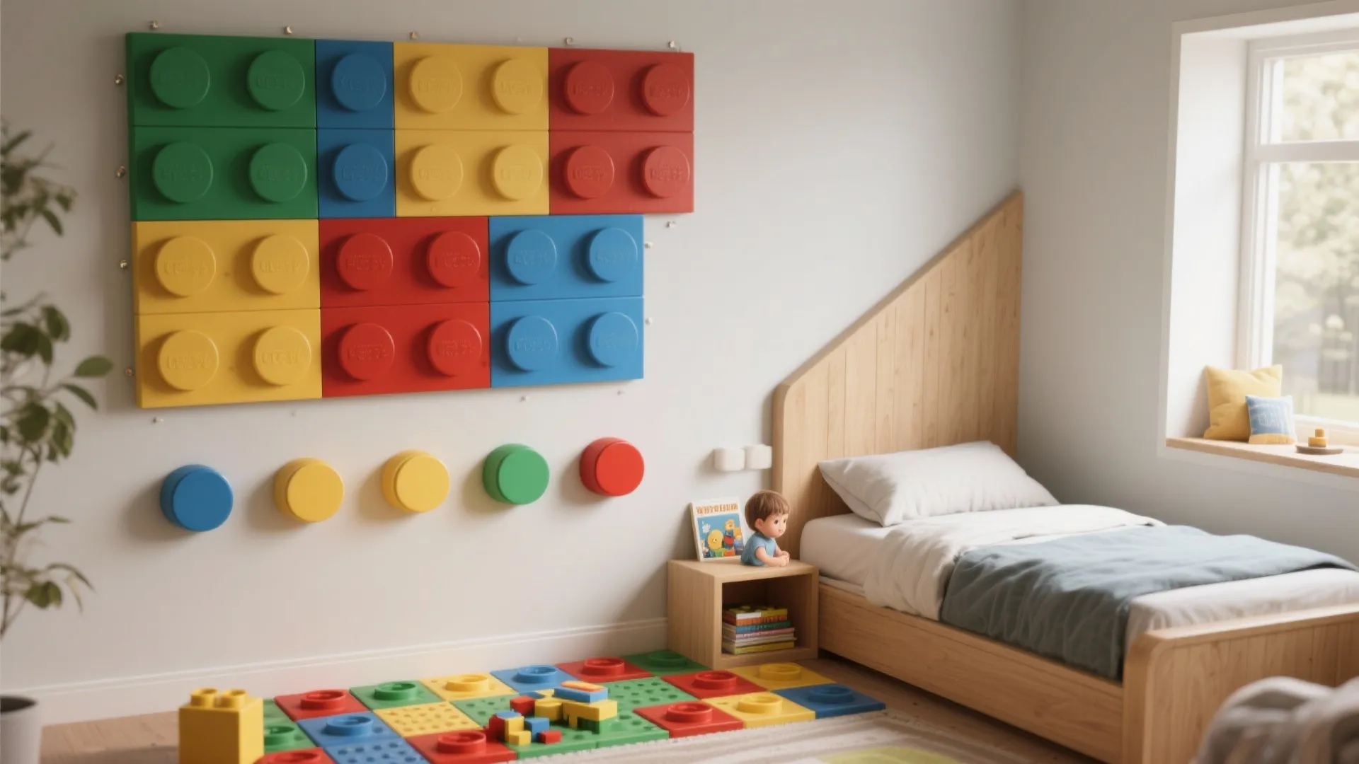 1. Lego baseplate accent wall