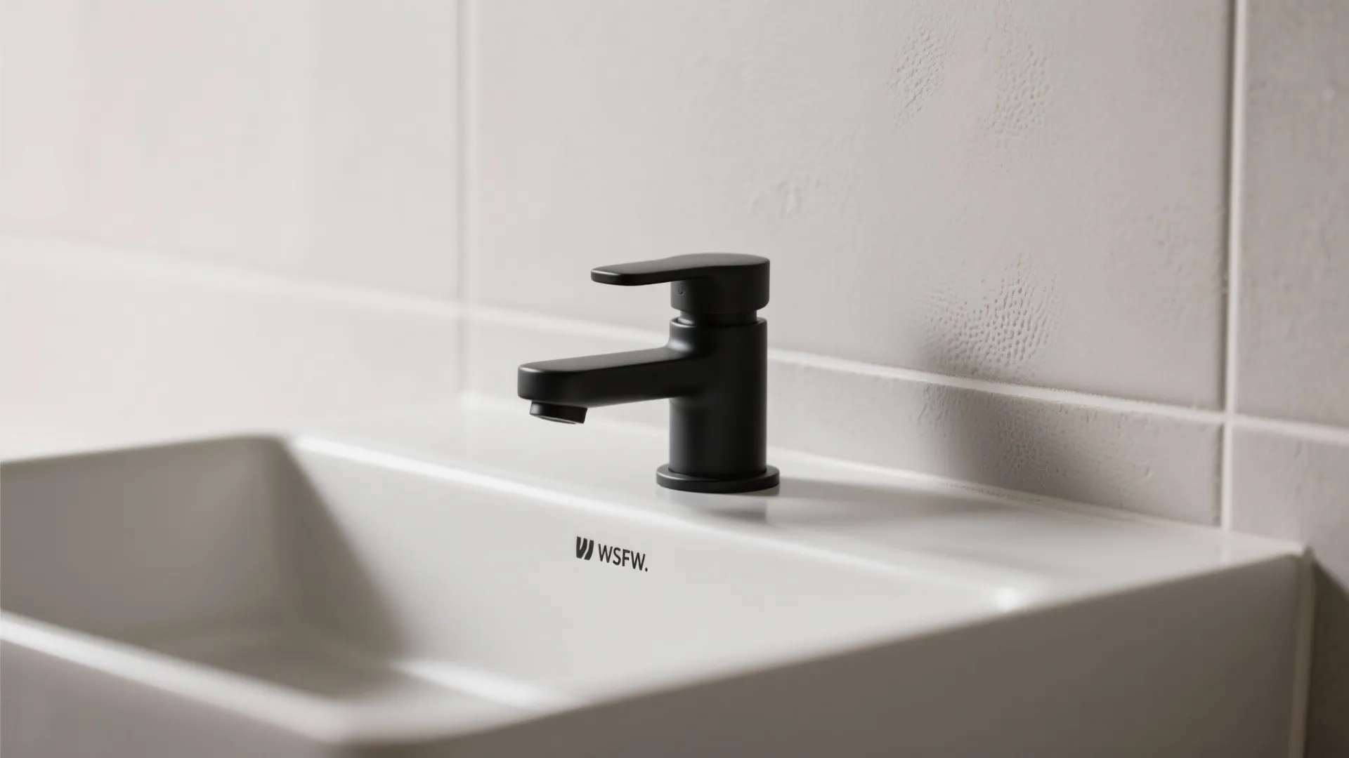 1) Minimalist wall-mounted basin with hidden trap