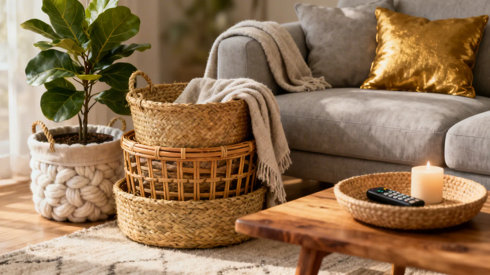 5 Creative Living Room Basket Decor Ideas