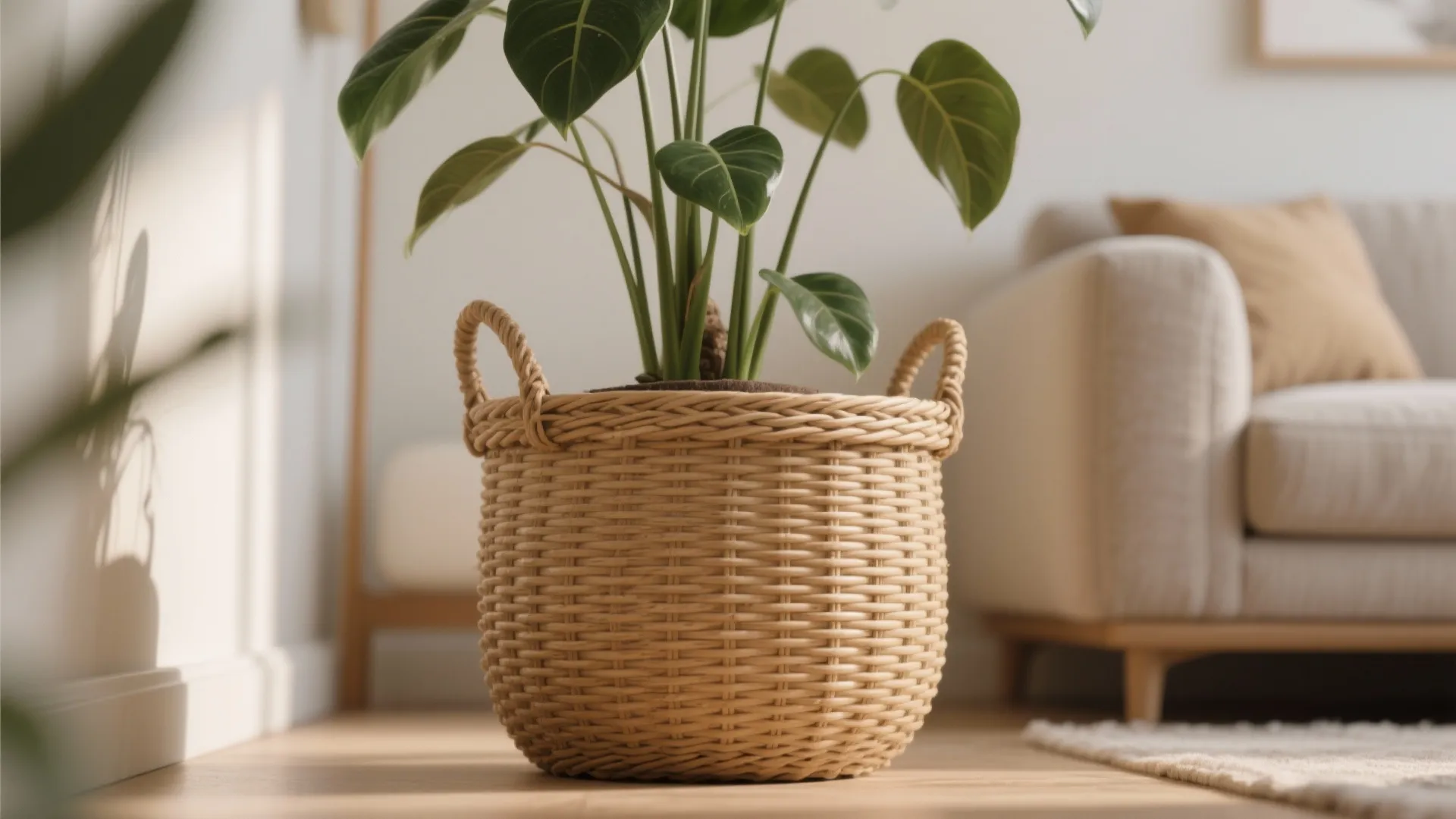 5. Basket as Planter Cover