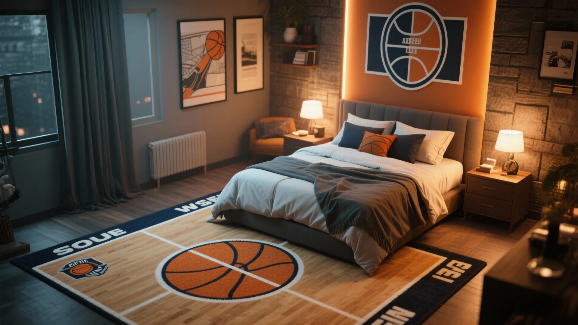 6. Basketball Court Rug