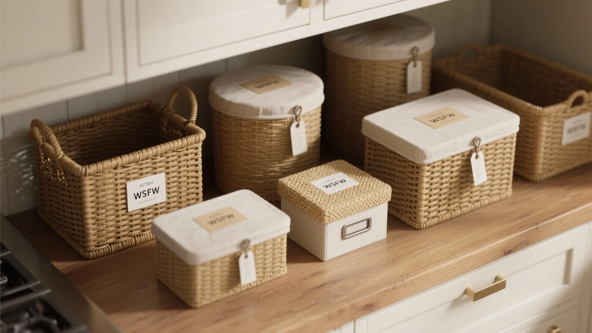 4. Hidden Storage with Baskets