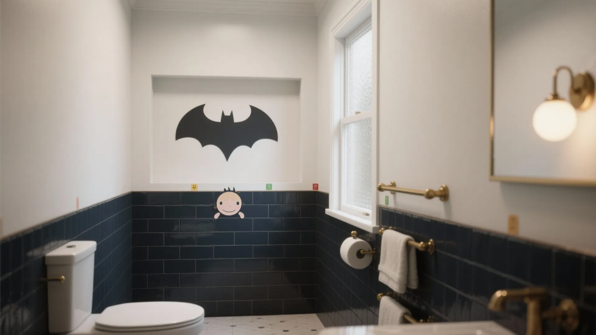 1. Bat-Symbol Accent Wall (but not too loud)