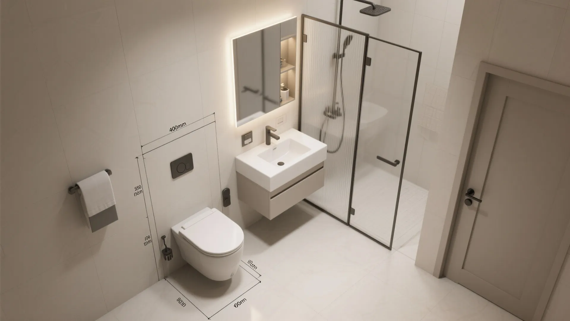 Floating Vanity + Wall-Mounted Toilet