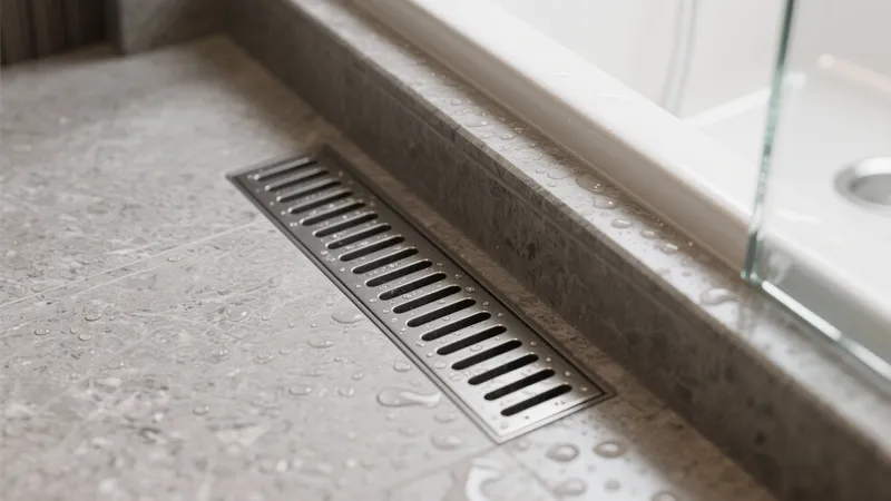 Modern Walk-In Shower with Linear Drain Design
