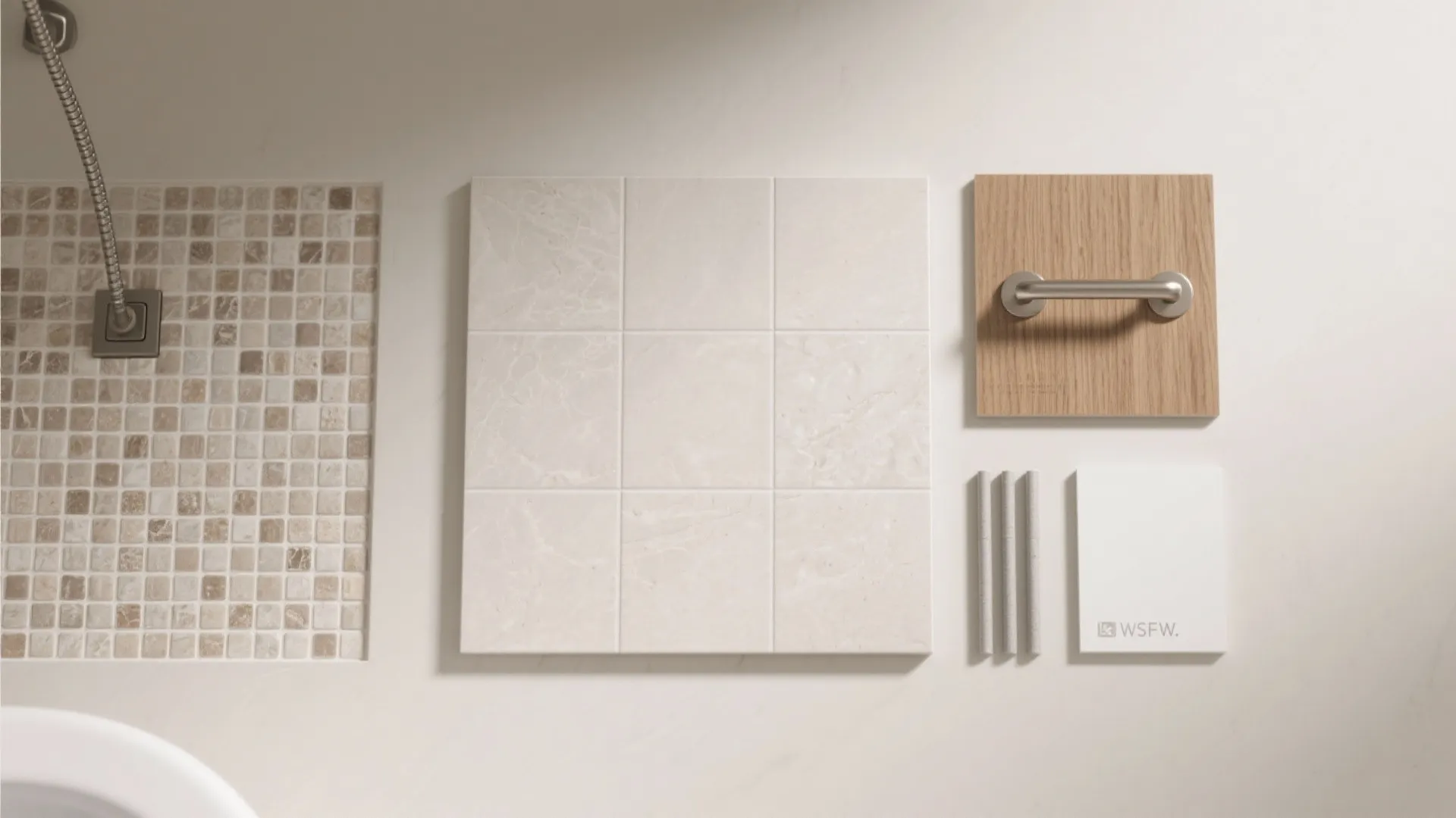 Light, large-format finishes and built-in storage