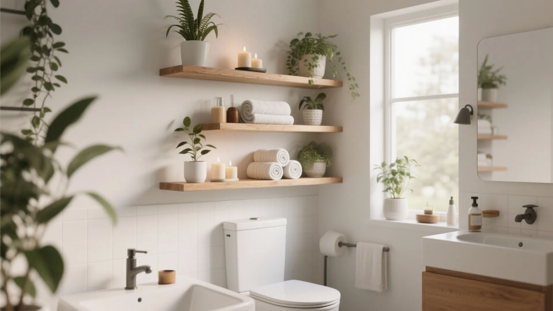 4. Floating Shelves with Decor