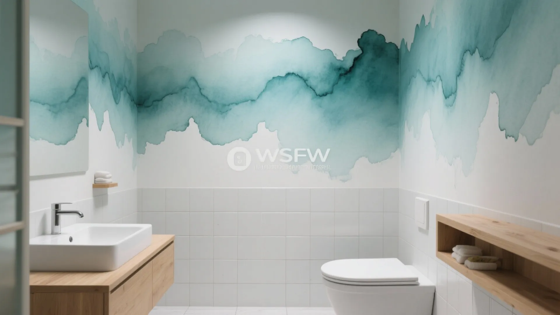 Watercolor Gradient “Tattoo” for Moisture-Prone Bathrooms