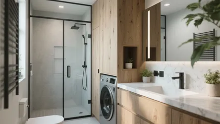 Bathroom design with washing machine: 5 smart ideas