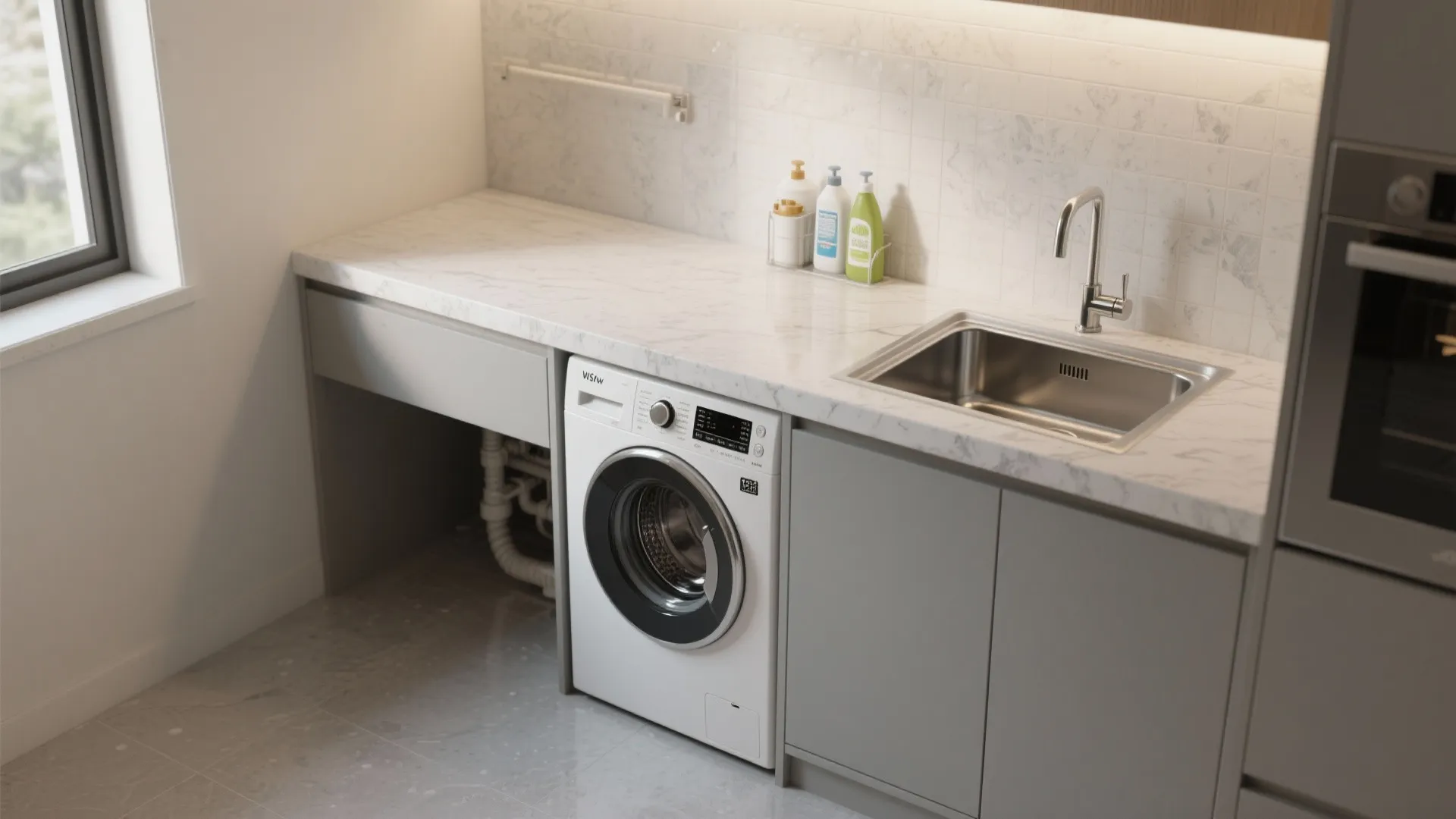3. Laundry inside the bathroom or kitchen
