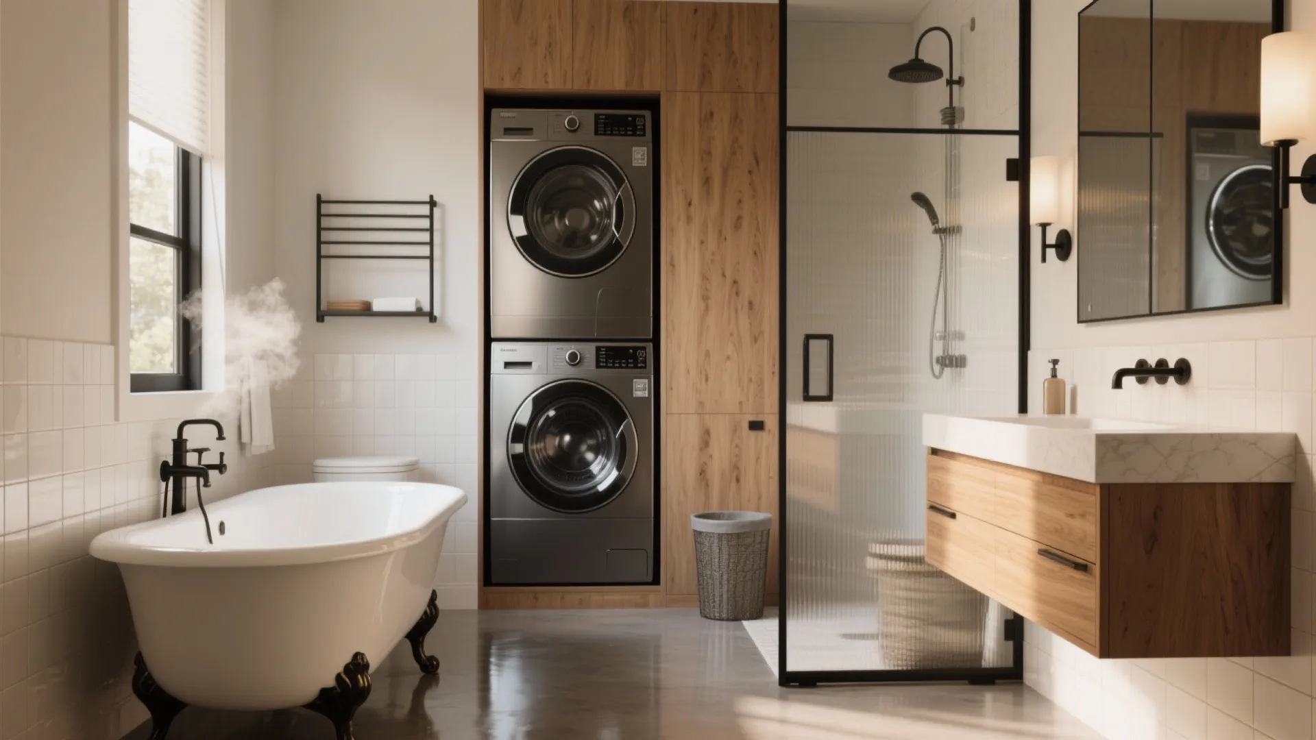 Bathroom Laundry Ideas: 5 Smart Combo Solutions: Small-space bathroom laundry ideas from a designer who’s learned to love constraints