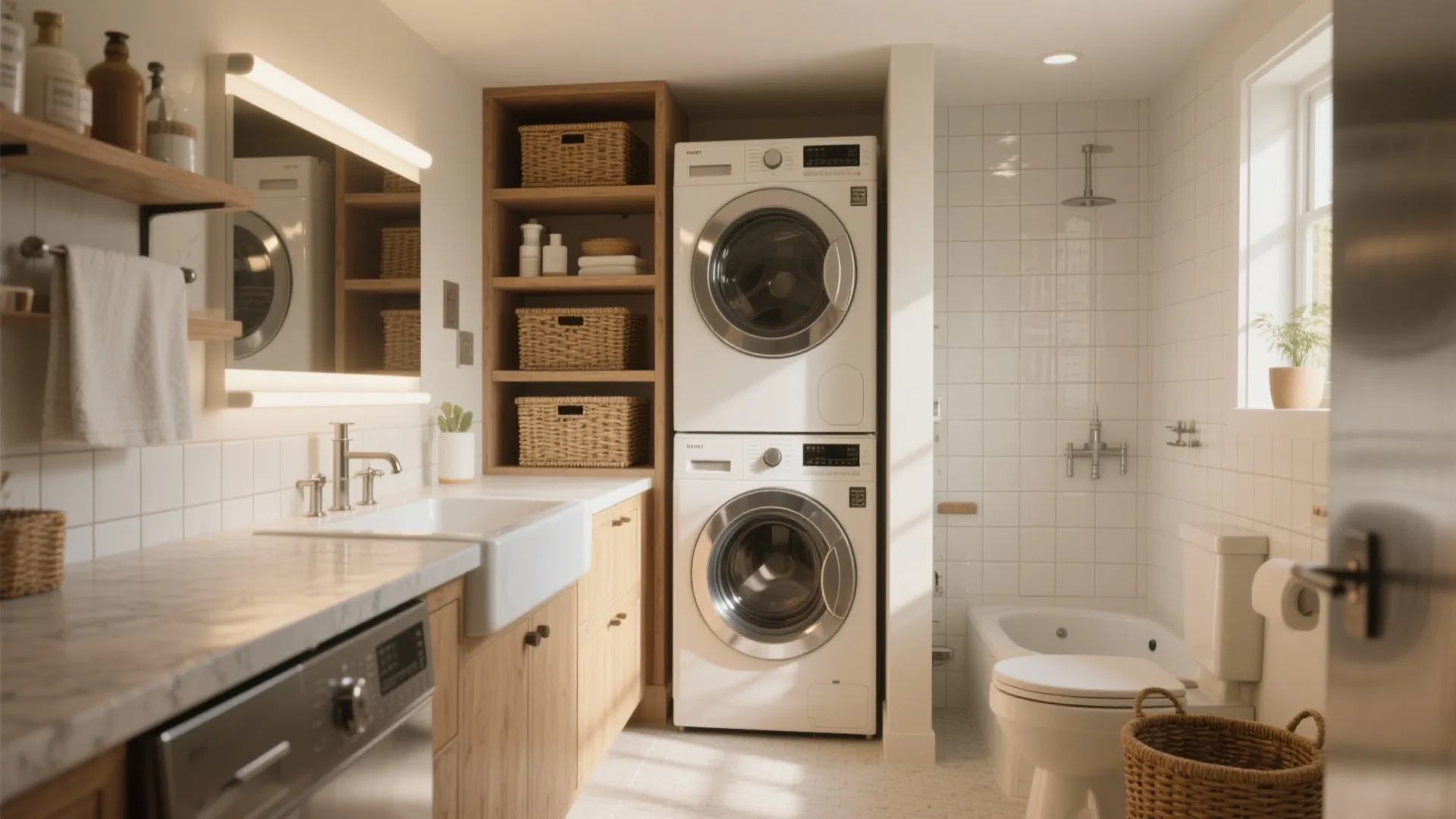 Bathroom Laundry Room Ideas: 5 Small-Space Tips: Small but mighty: my favorite bathroom-laundry combos that save space, add style, and actually make chores less annoying