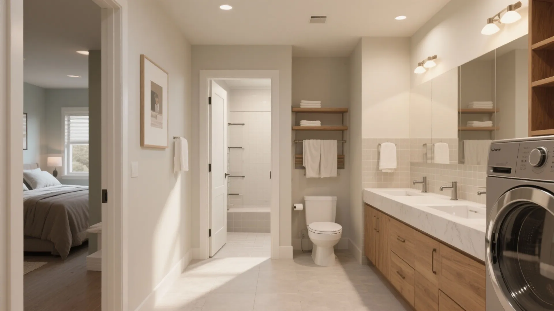 5. Shared bathroom strategy and laundry placement