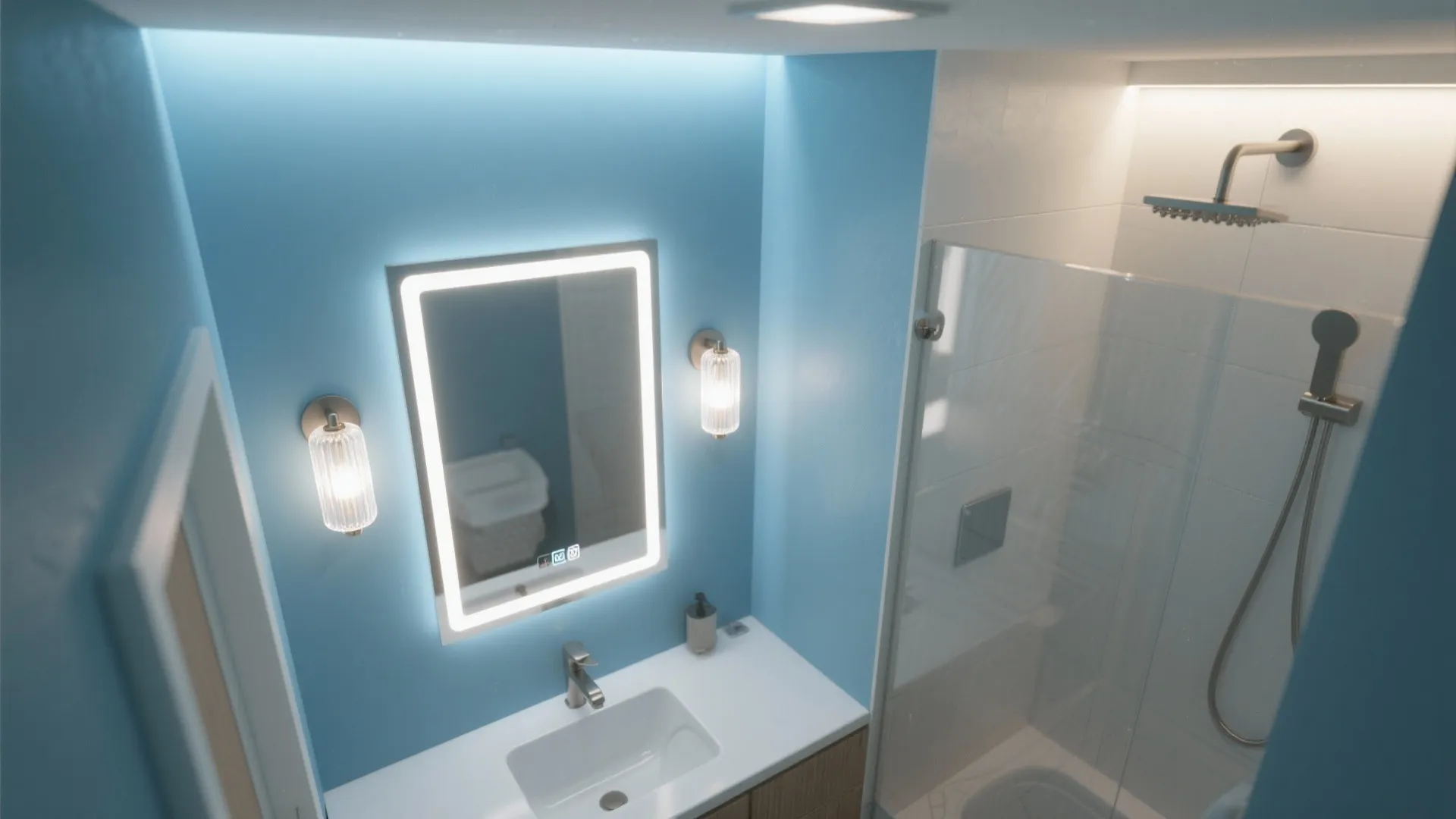 Light Layering: Mirror, Sconce, and Indirect Glow