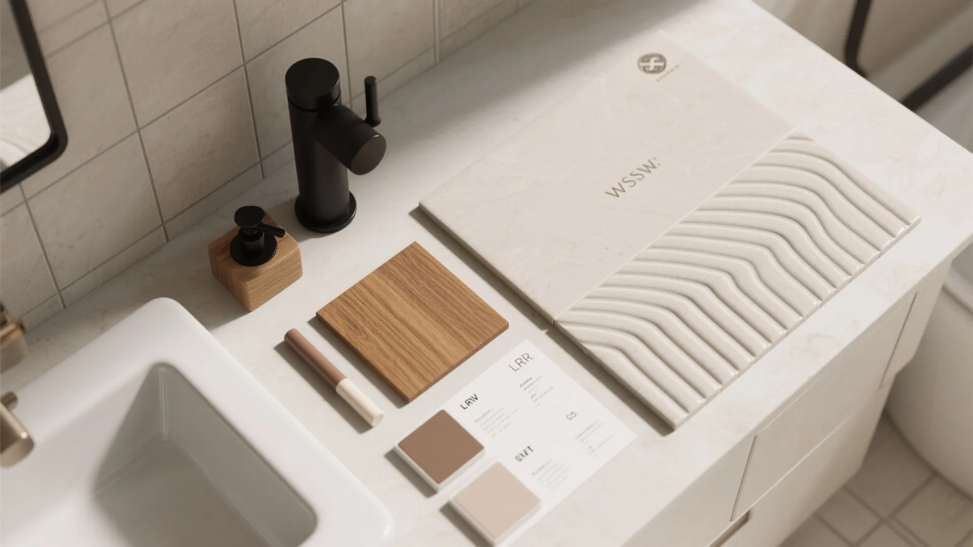 One-material palette with a feature wall