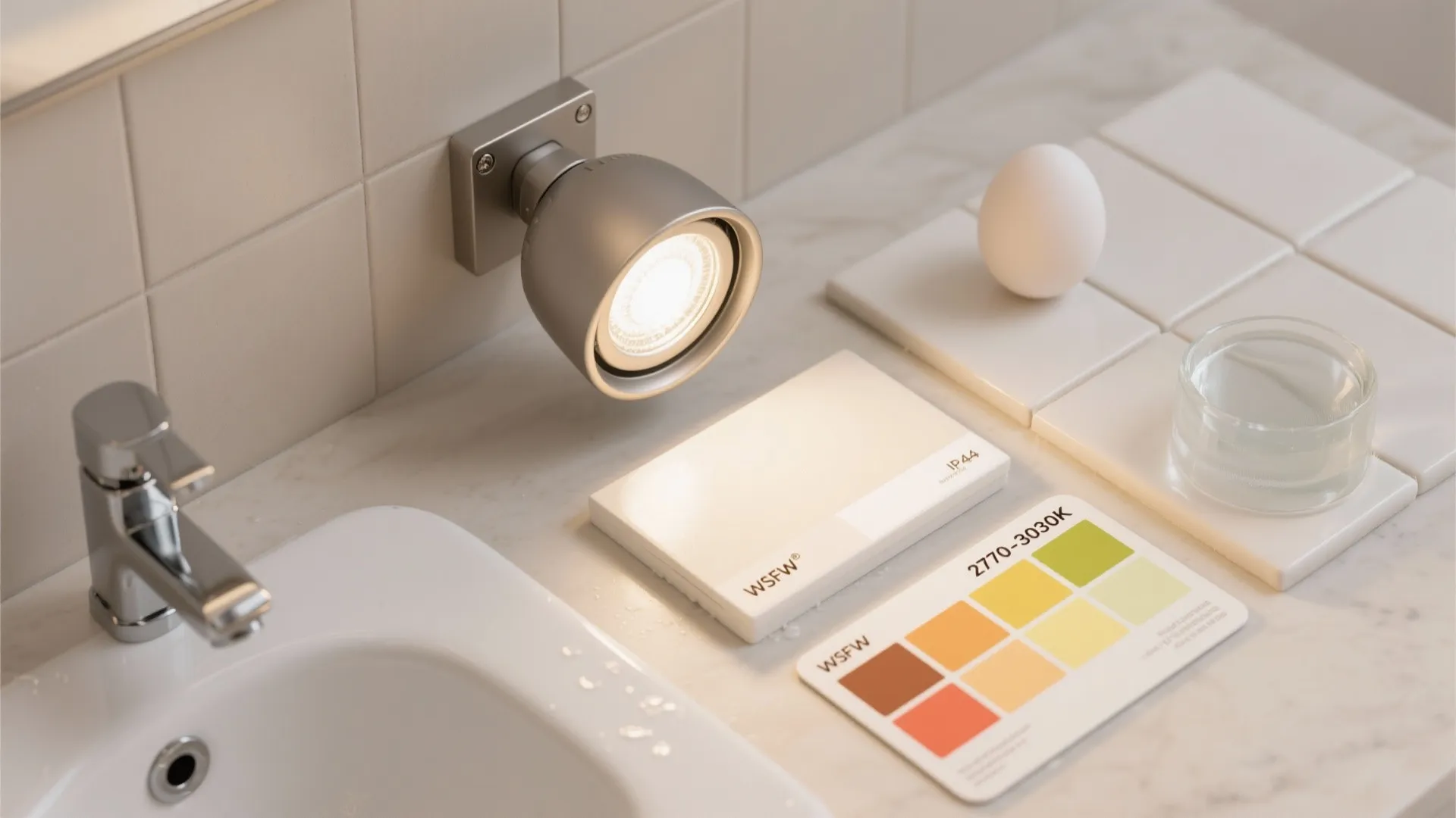 3) Moisture-safe glow for compact bathrooms