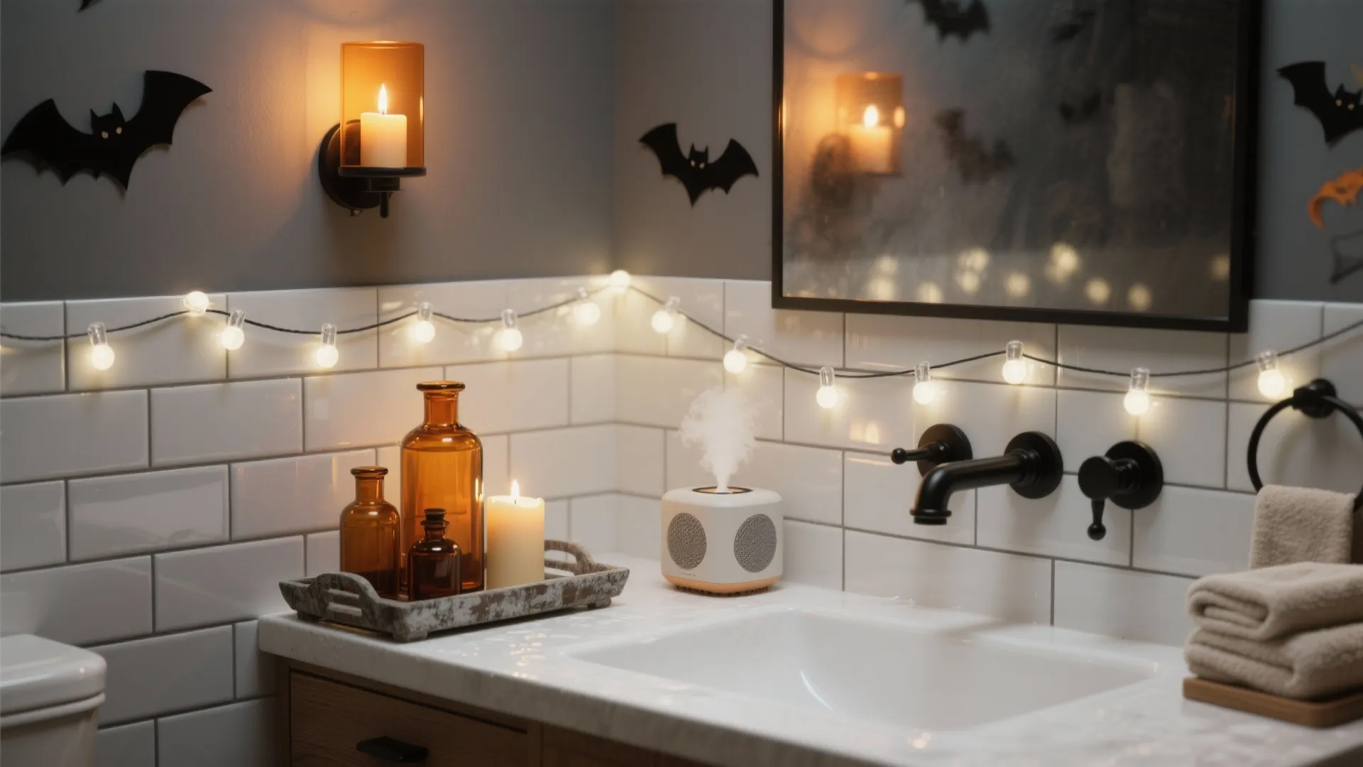 5 Halloween Bathroom Decorating Ideas That Work: Designer-approved, small-space Halloween bathroom decorating ideas that are fun, safe, and budget-savvy