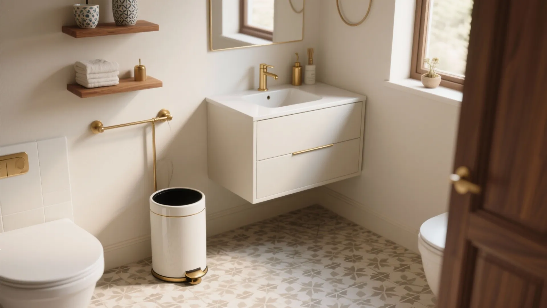 5 Decorative Bathroom Trash Can Ideas: Small bins, big style: creative and practical ways to upgrade your bathroom trash can