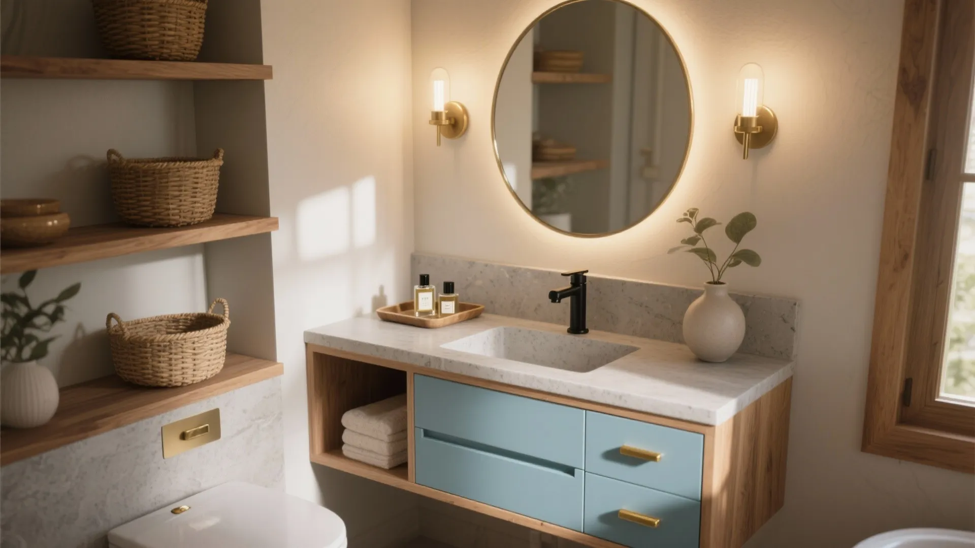 5 Bathroom Vanity Decorating Ideas: Small changes, big impact: creative bathroom vanity decorating ideas I use in tight spaces