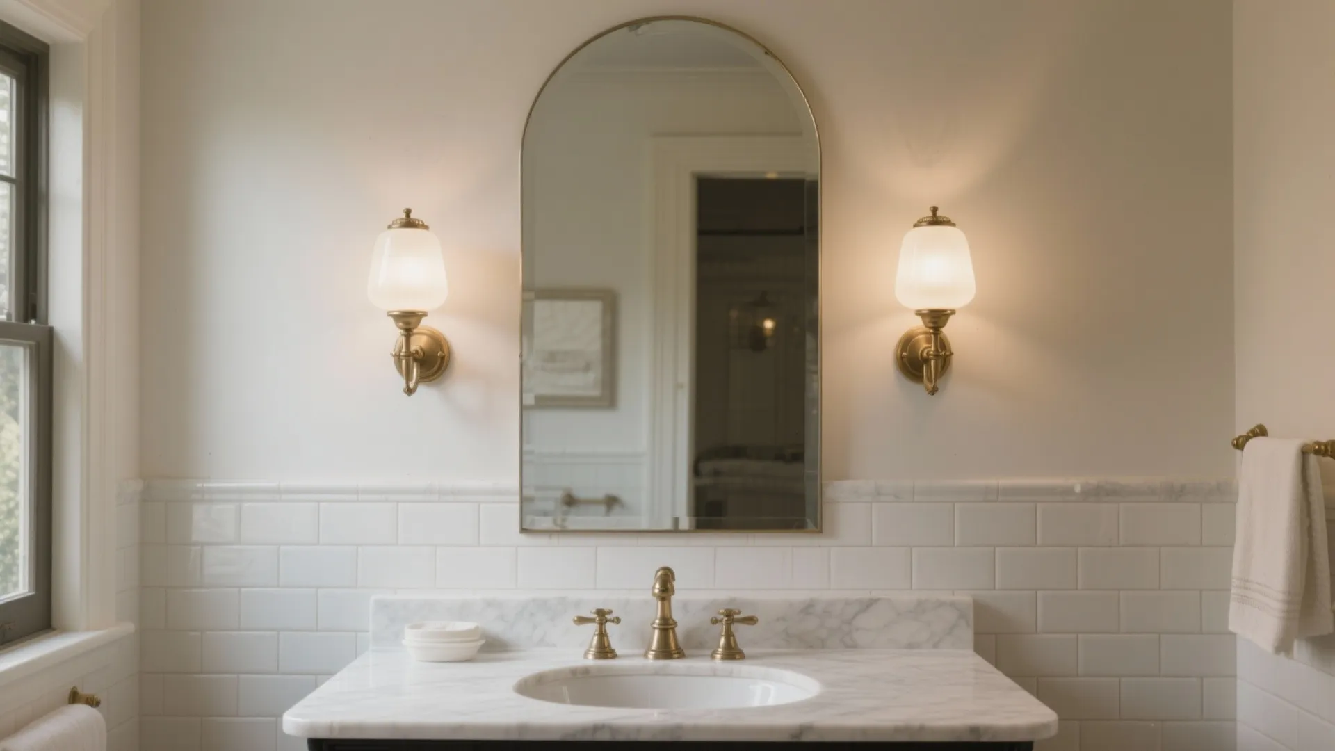4) Bathroom traditional sconces for flattering faces