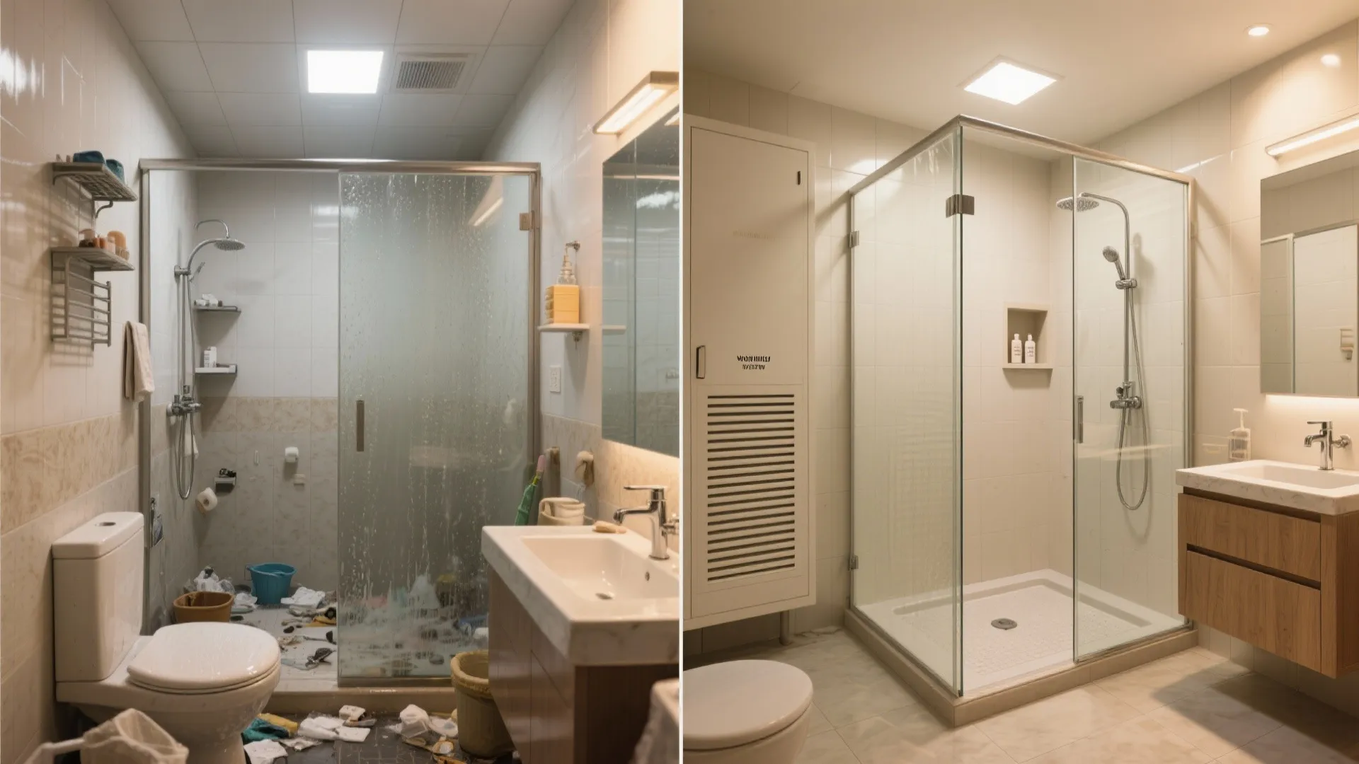 Bathrooms with dry–wet segregation and niche storage